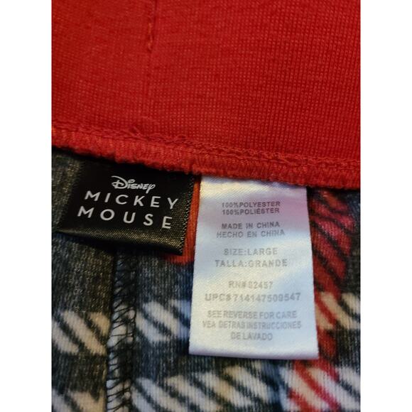 Disney's MICKEY Mouse Black/red Plaid Soft Pajama Pants Size Large Women's - Picture 4 of 5